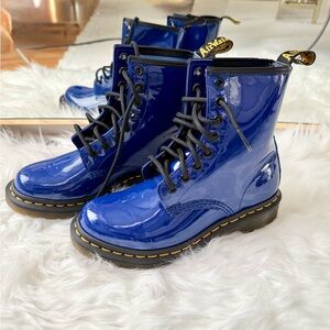 Dr. Martens Glossy Blue Boots